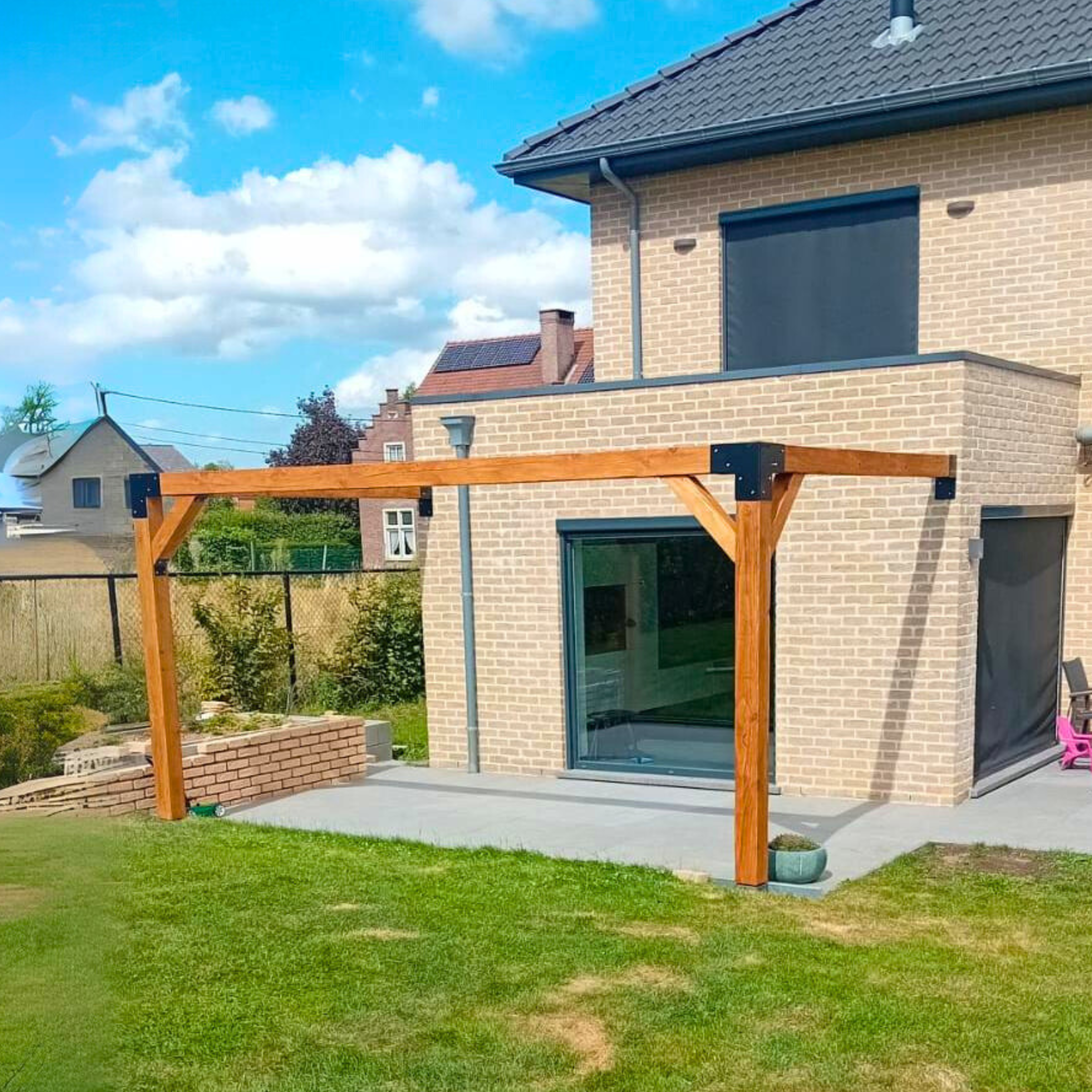 Muur Pergola Hout Pakket | Paaldikte 15x15cm 12x12cm - Rijpex