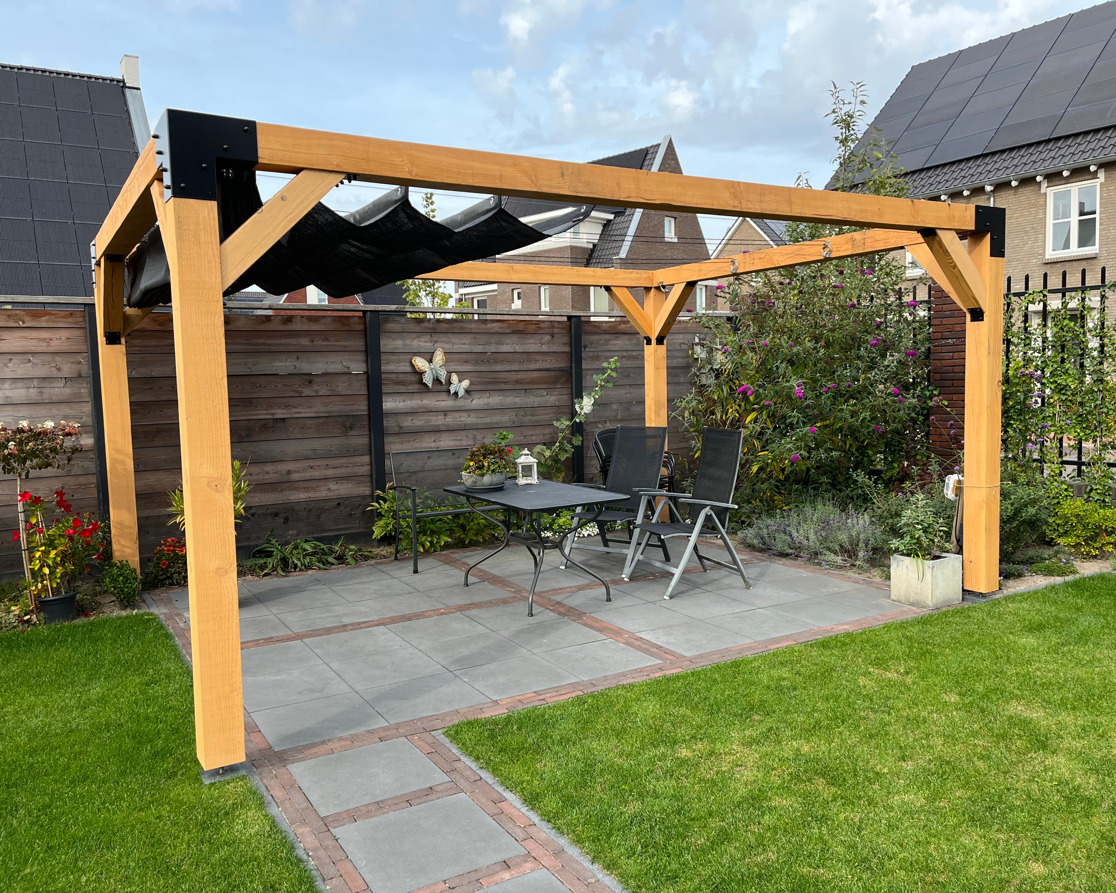 Pergola Hout Pakket | Paaldikte 15x15cm | Harmonicadoek - Rijpex