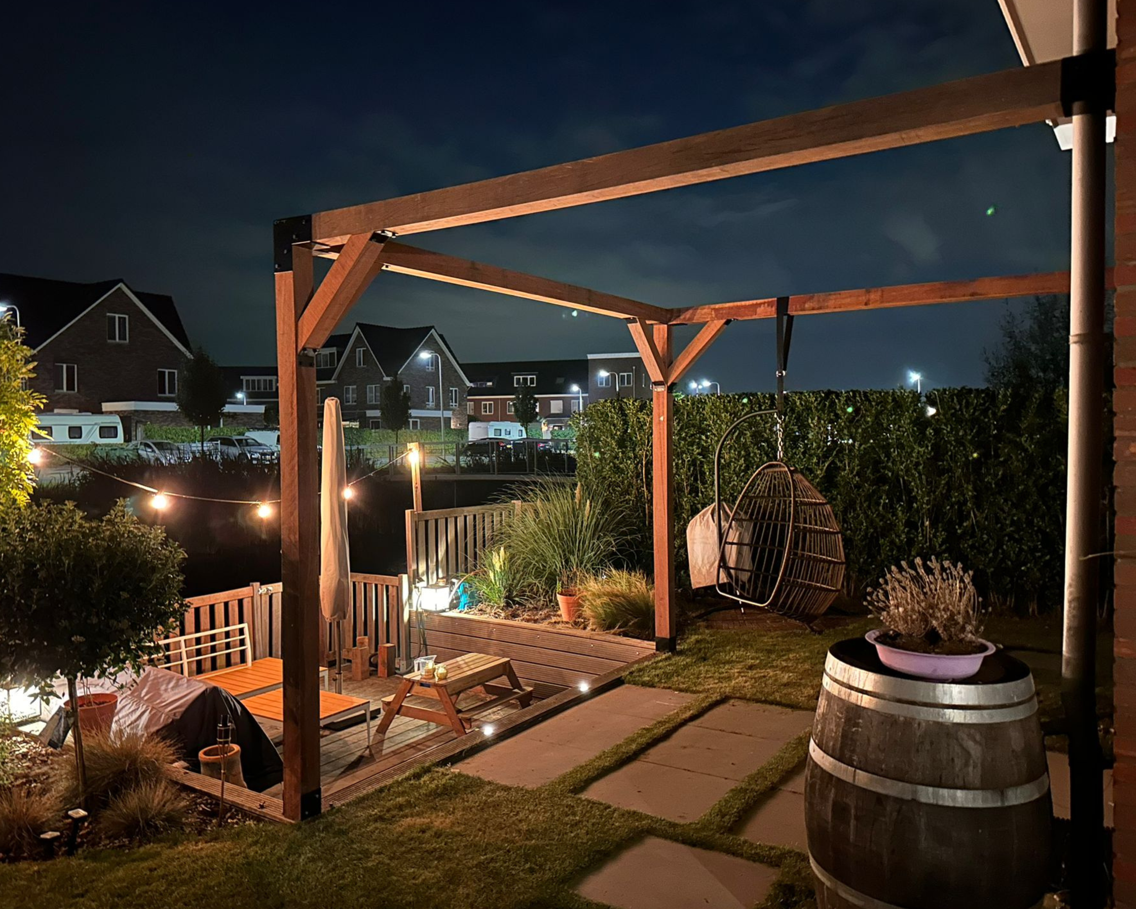 Muur Pergola Hout Pakket | Paaldikte 15x15cm 12x12cm - Rijpex