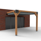 Aanbouw Pergola Hout Pakket | Tegen gevel | Schaduwdoek zonwering - Rijpex
