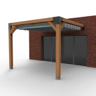 Aanbouw Pergola Hout Pakket | Tegen gevel | Schaduwdoek zonwering - Rijpex