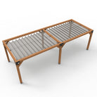 Pergola hout XL met twee schuifbare schaduwdoeken - Rijpex