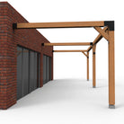 Overkapping pergola tegen gevel twee schaduwdoek - Rijpex