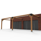 Overkapping pergola tegen gevel twee schaduwdoek - Rijpex