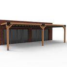 Overkapping pergola tegen gevel twee schaduwdoek - Rijpex