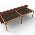 Overkapping pergola tegen gevel twee schaduwdoek - Rijpex