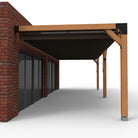 Overkapping pergola tegen gevel twee schaduwdoek - Rijpex