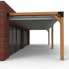 Overkapping pergola tegen gevel twee schaduwdoek - Rijpex