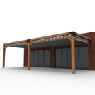 Overkapping pergola tegen gevel twee schaduwdoek - Rijpex