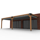 Overkapping pergola tegen gevel twee schaduwdoek - Rijpex