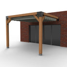 Aanbouw Pergola Hout Pakket | Tegen gevel | Schaduwdoek zonwering - Rijpex
