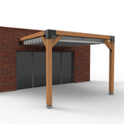 Aanbouw Pergola Hout Pakket | Tegen gevel | Schaduwdoek zonwering - Rijpex