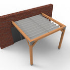 Aanbouw Pergola Hout Pakket | Tegen gevel | Schaduwdoek zonwering - Rijpex
