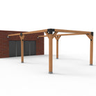 Dubbele Houten Pergola Overkapping met Schuifbare Schaduwdoeken - Rijpex