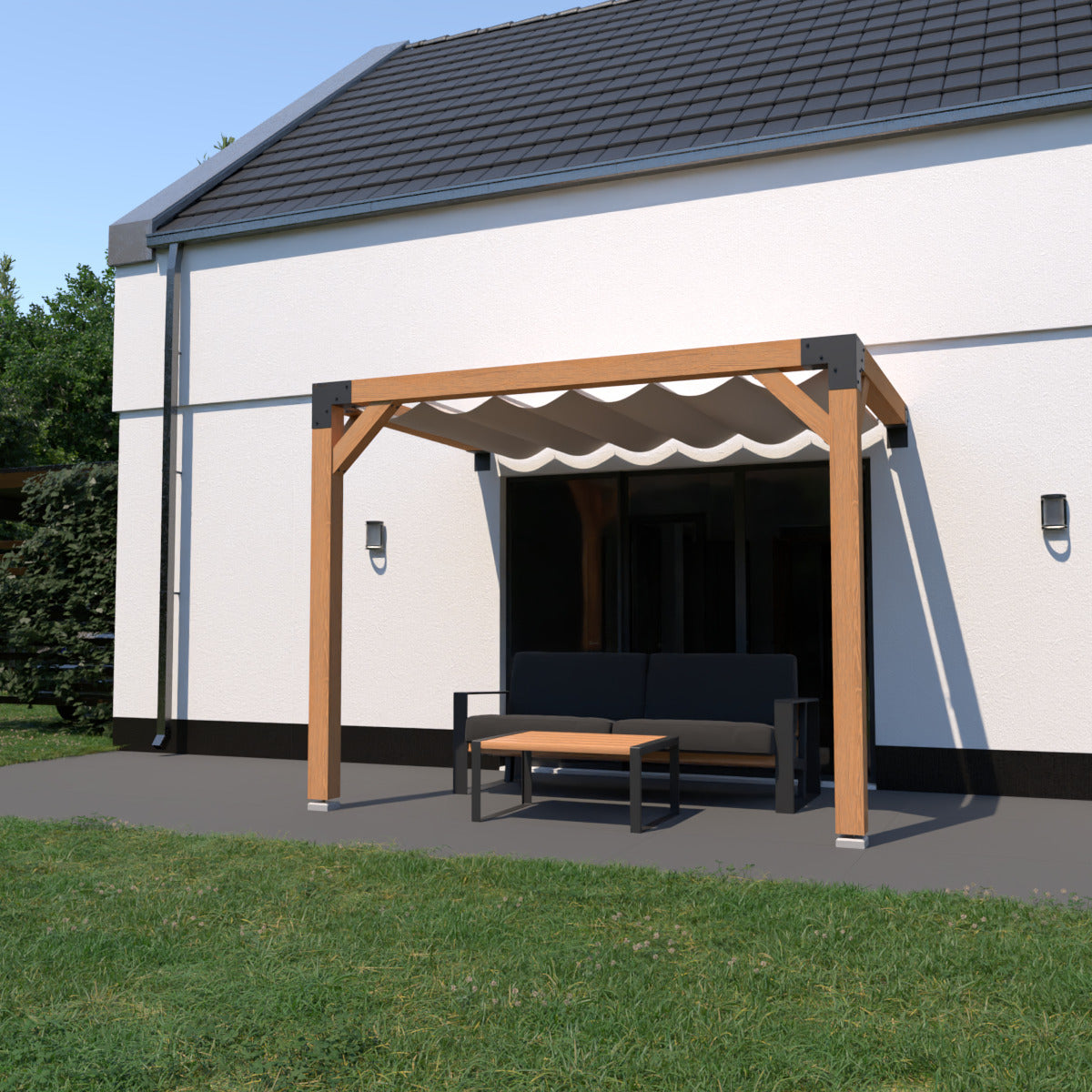 Not For Sale - Pergola with Harmonica Shade Cloth (Image Logic) - Rijpex