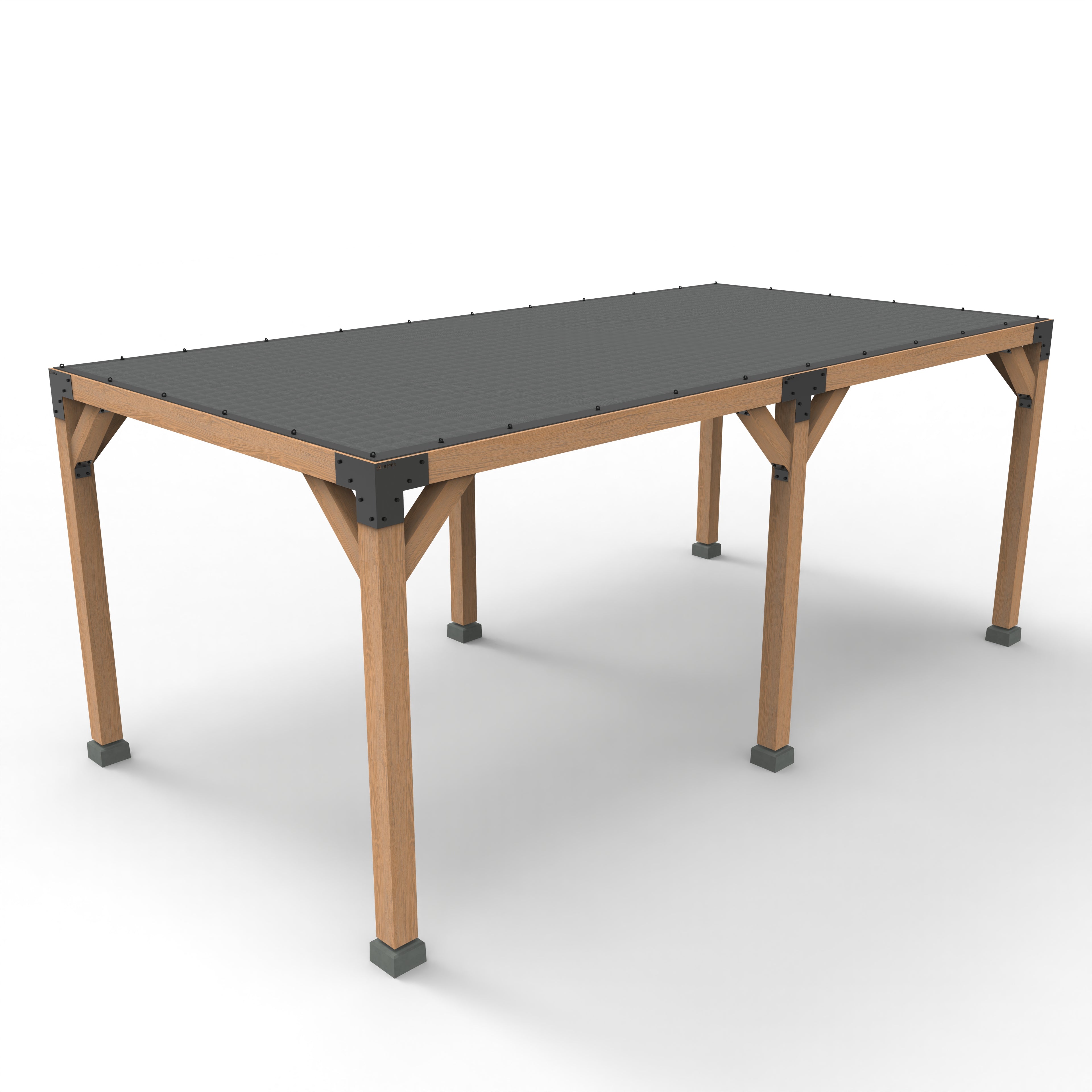 Pergola Hout Pakket Dubbel | Paaldikte 15x15cm | Schaduwdoek - Rijpex