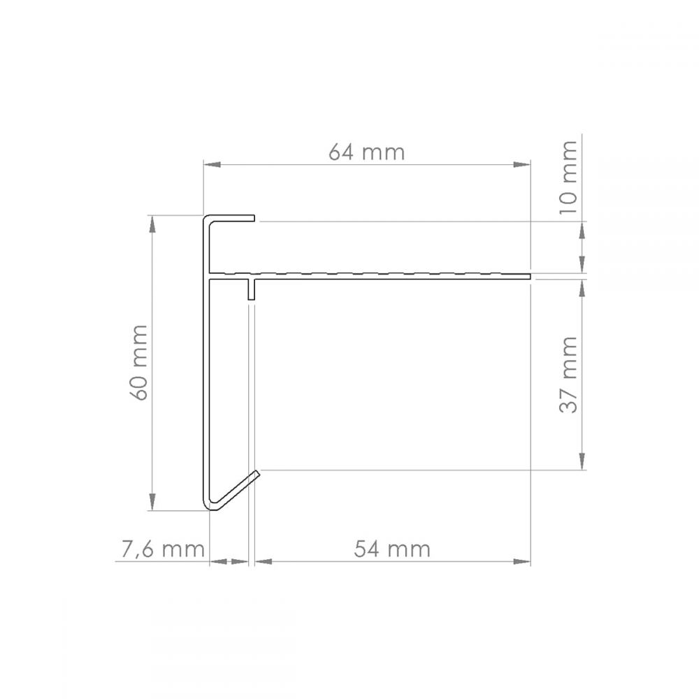 Buiten/Buiten hoek daktrim 40x40cm aluminium brute | Brute - Rijpex
