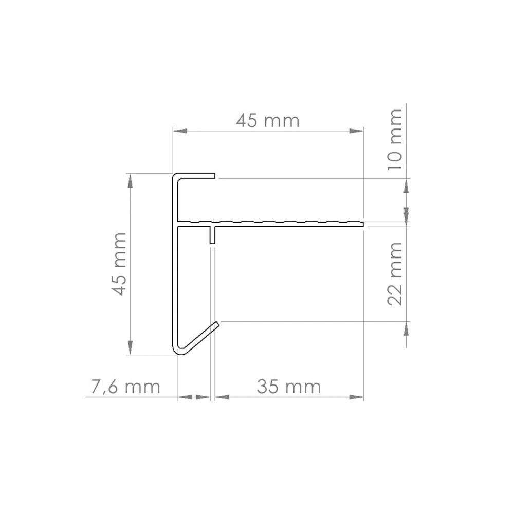Buiten/Buiten hoek daktrim 40x40cm aluminium brute | Brute - Rijpex