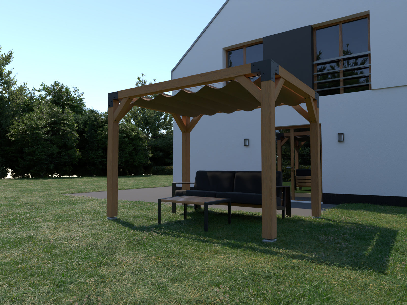 Not For Sale - Pergola with Harmonica Shade Cloth - Rijpex