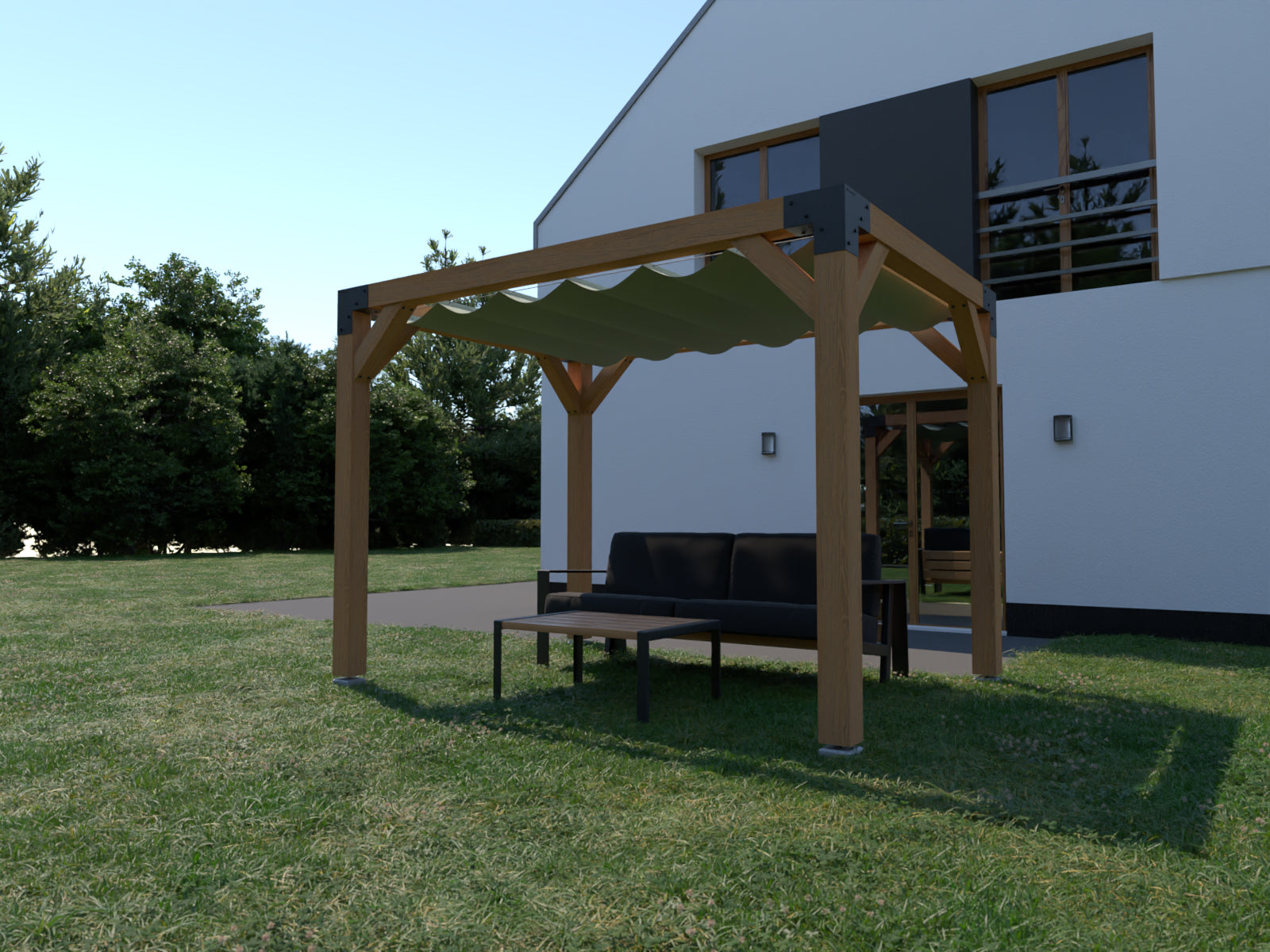 Not For Sale - Pergola with Harmonica Shade Cloth - Rijpex