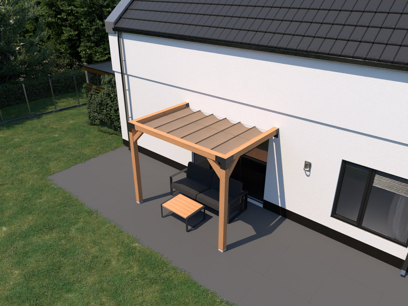 Not For Sale - Pergola with Harmonica Shade Cloth - Rijpex