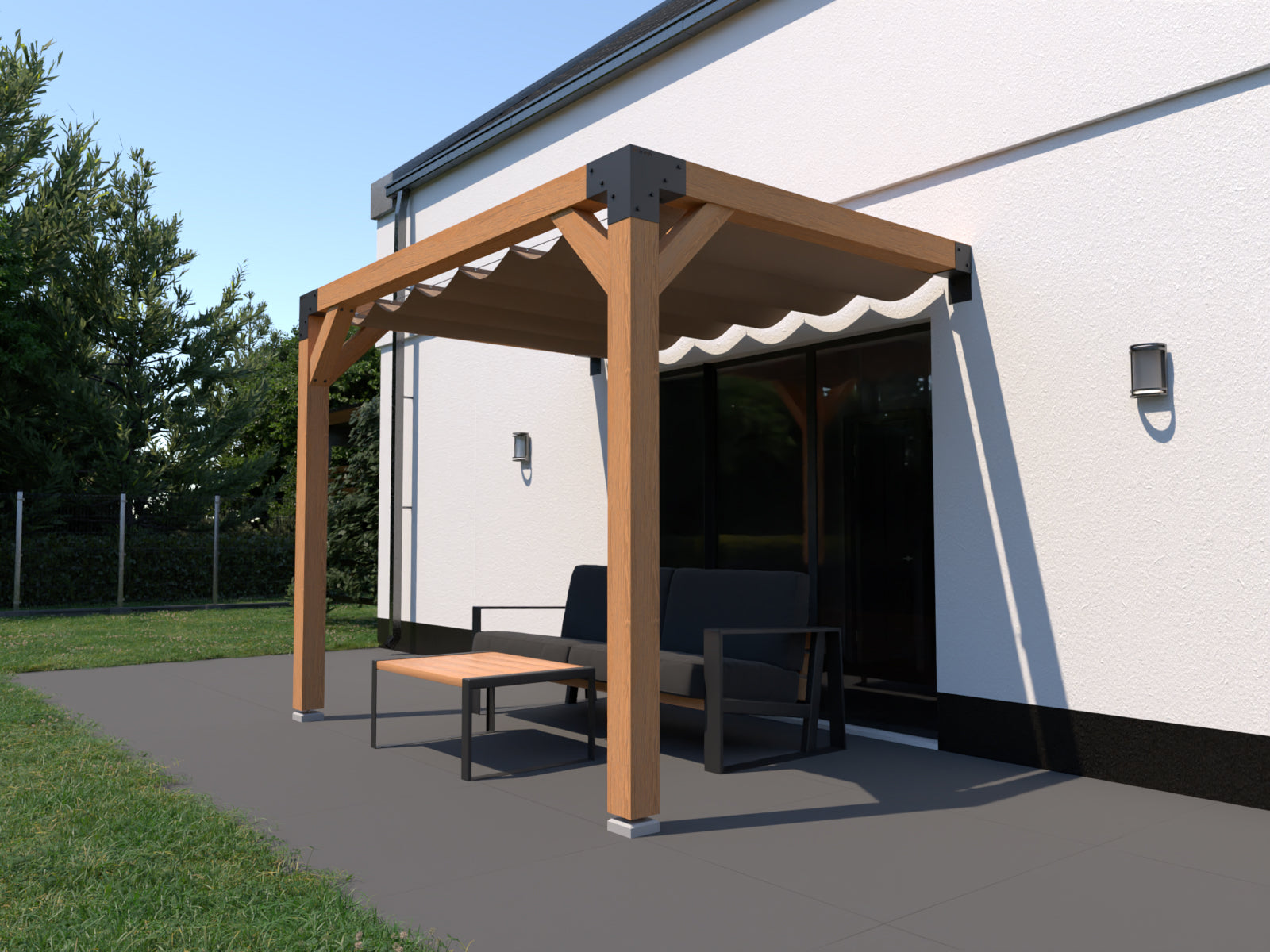 Not For Sale - Pergola with Harmonica Shade Cloth - Rijpex