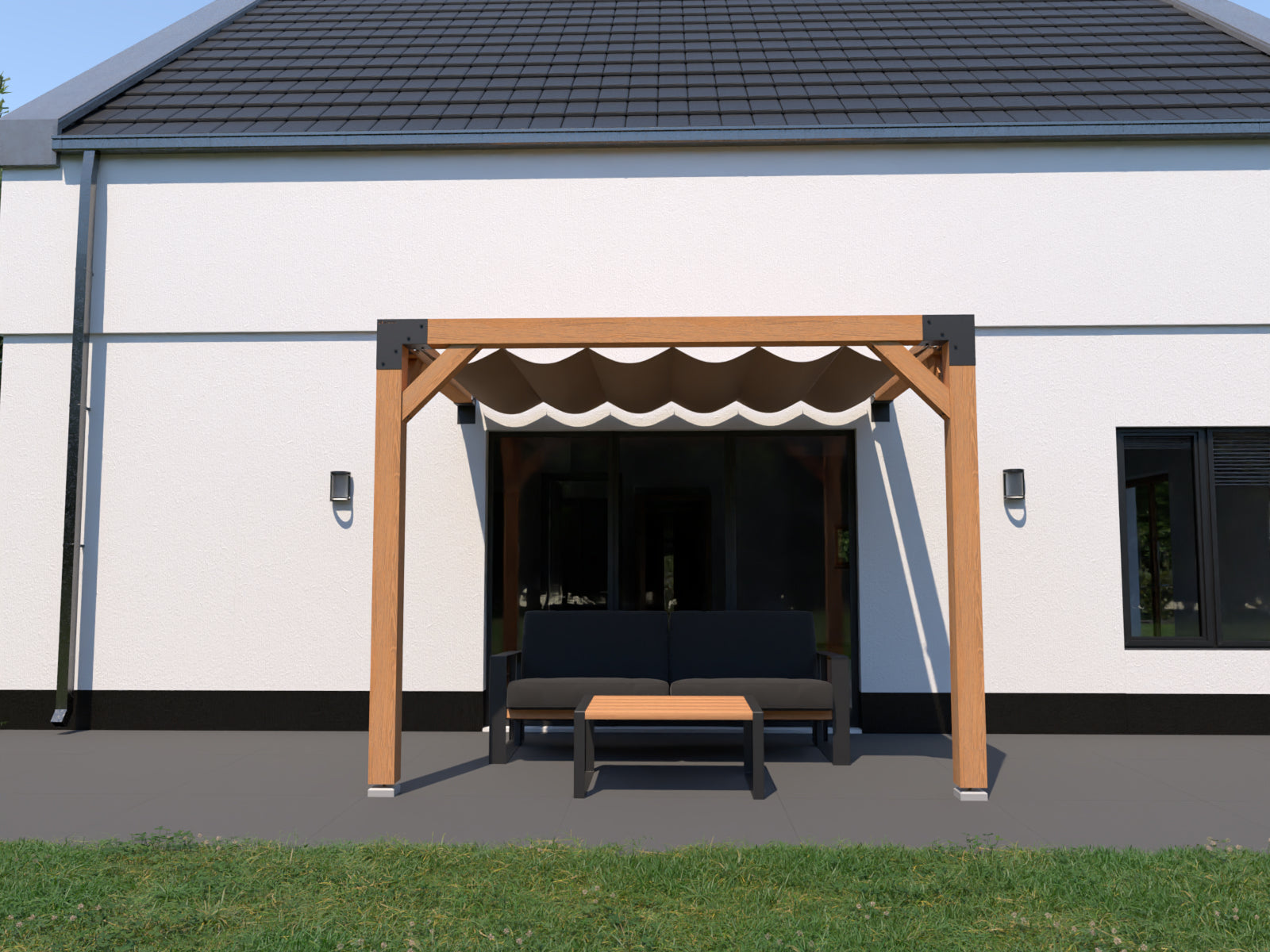 Not For Sale - Pergola with Harmonica Shade Cloth - Rijpex