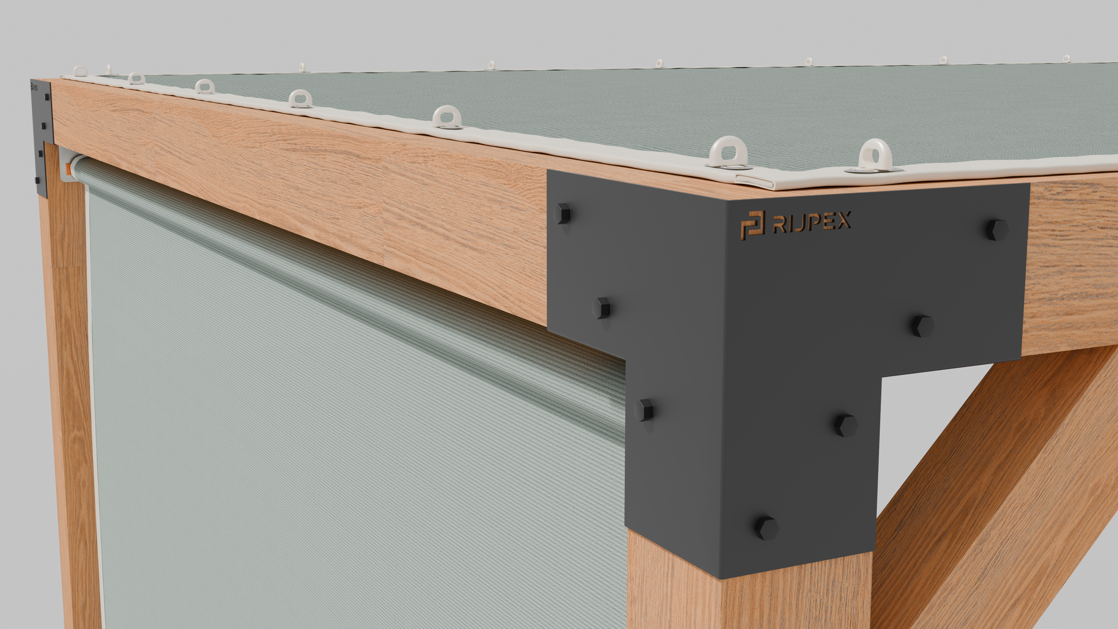 Buiten Rolgordijn HDPE – Schaduwdoek Zijwand Pergola - Rijpex