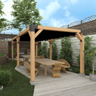 Pergola Hout Pakket Dubbel | Paaldikte 15x15cm | Harmonicadoek - Rijpex