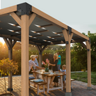 Pergola Hout Pakket Dubbel | Paaldikte 15x15cm | Schaduwdoek - Rijpex