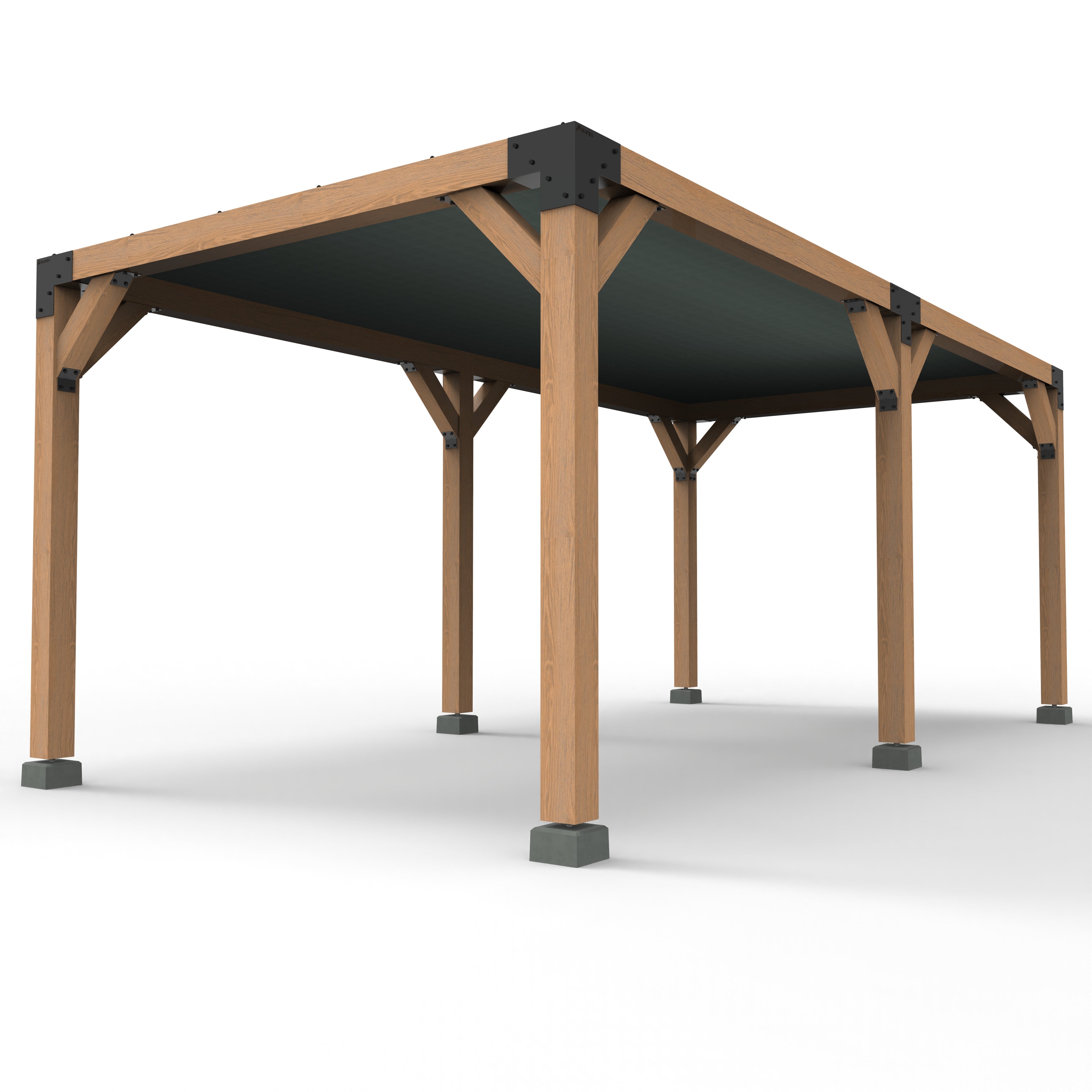 Pergola Hout Pakket Dubbel | Paaldikte 15x15cm | Schaduwdoek - Rijpex